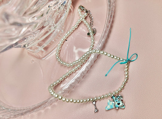 Puppy Pearl Necklace